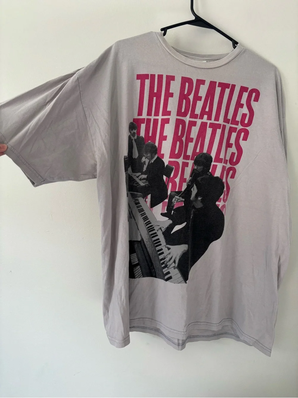 Vintage 2005 The Beatles Grey Cotton Graphic Short Sleeve Band Retro Tee - 2XT